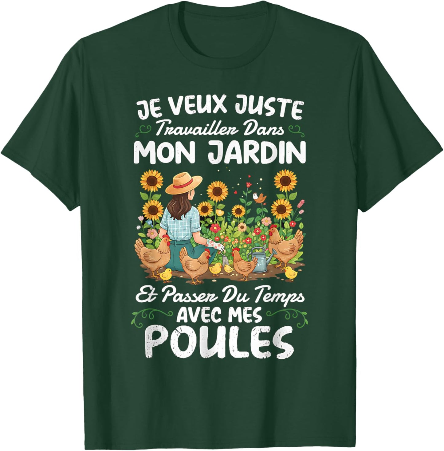 Gardening And Hens Funny Gifts Woman Garden T-Shirt - T-Shirt | Forest