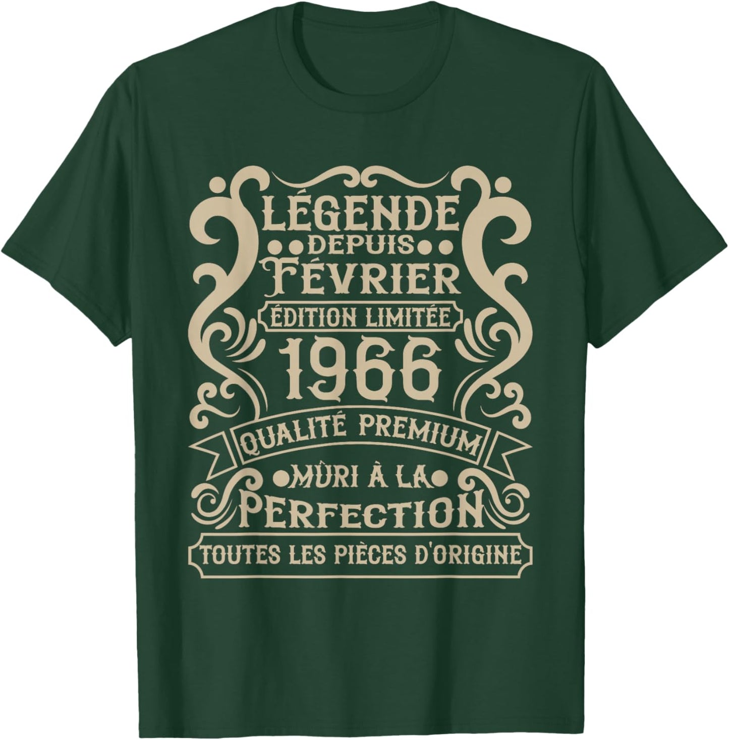 Février 1966-60 Ans Anniversaire Cadeau Vintage 1966 T-Shirt - T-Shirt | Forest