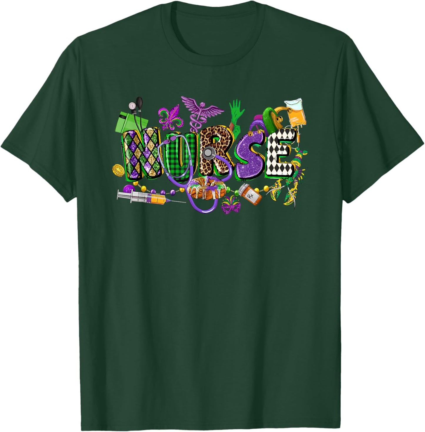 Mardi Gras Nurse Carnival Parade ICU RN Nursing School Women T-Shirt - T-Shirt | Forest