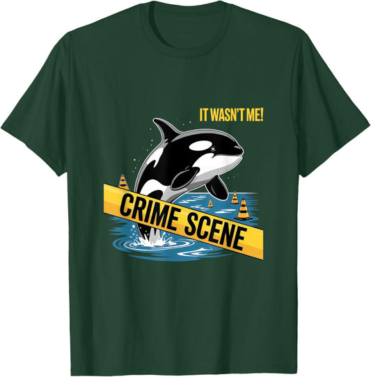 Orca Killer Whale Crime Scene Ocean T-Shirt - T-Shirt | Forest