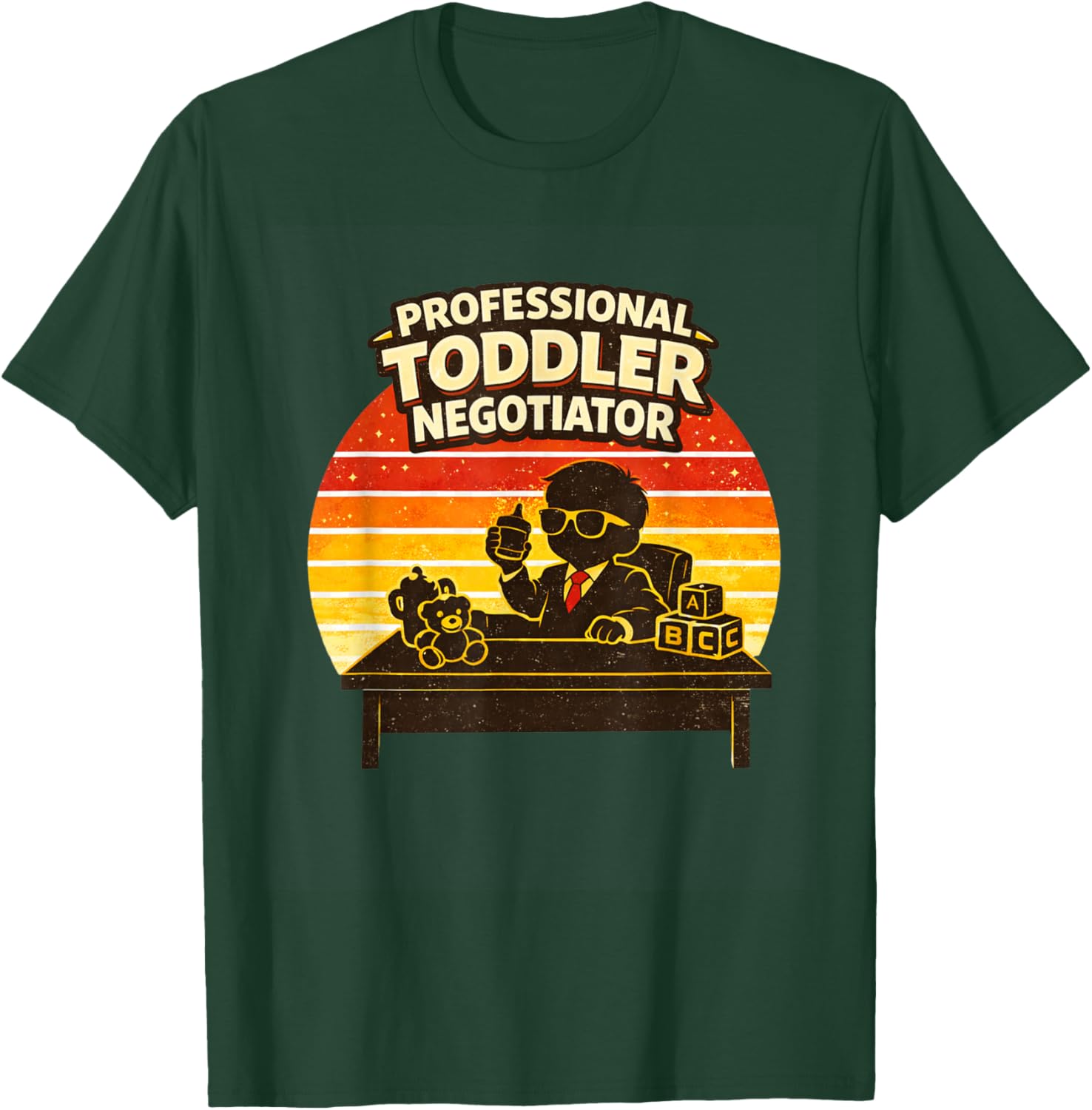 Funny Parent Life Toddler Negotiator Parenting Humor Mom Dad T-Shirt - T-Shirt | Forest