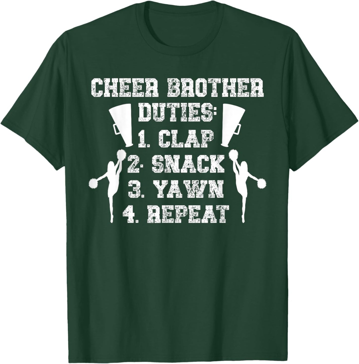 Cheer Brother Duties Cheer Bro Of A Cheerleader Brother T-Shirt - T-Shirt | Forest