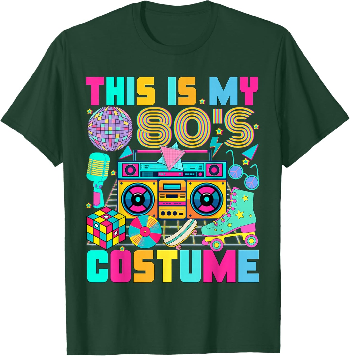 This is My 80s Costume 1980s Party 80's Outfit Men Women T-Shirt - T-Shirt | Forest