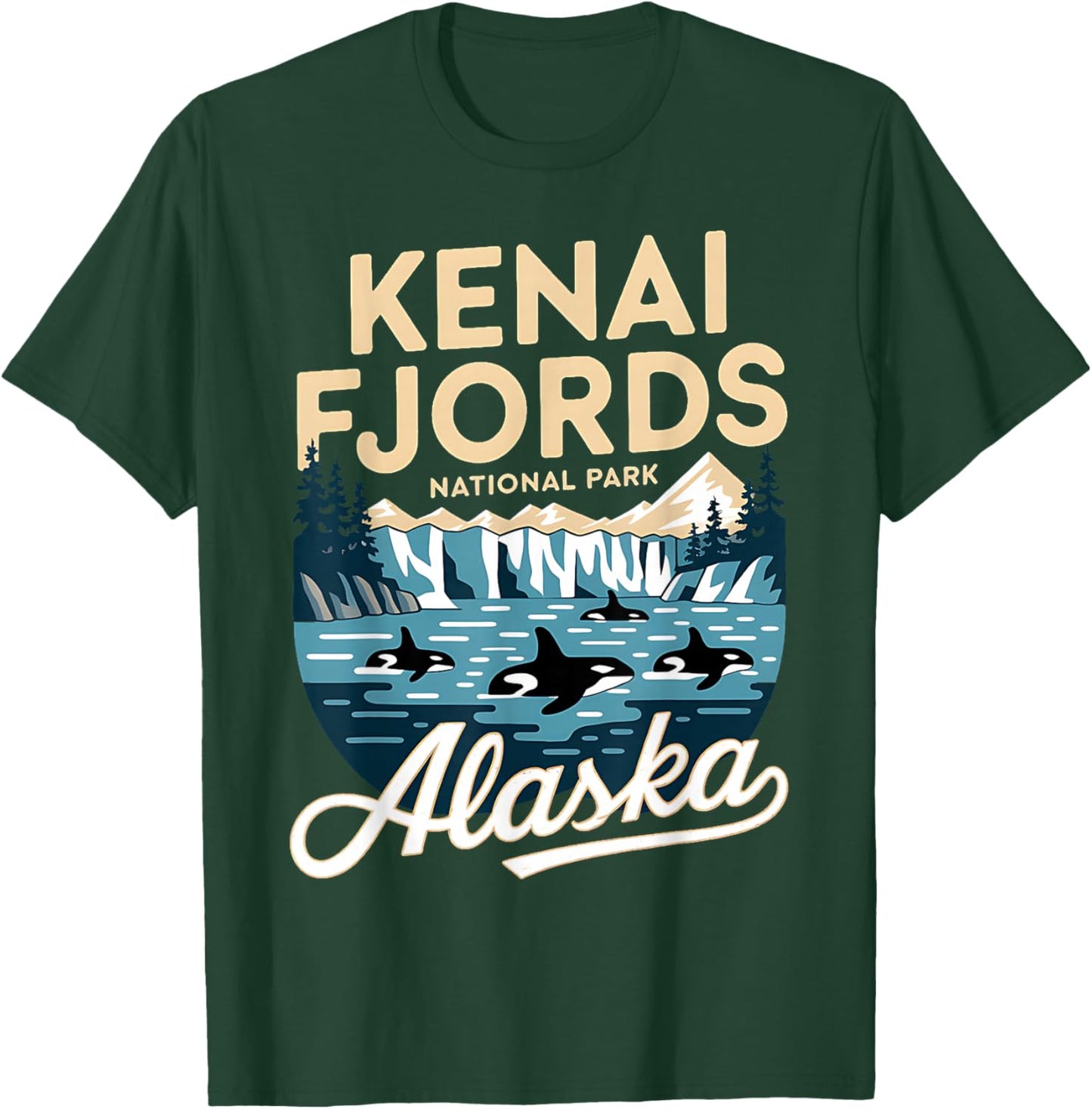 Explore Whale Orca Kenai Fjords National Park Alaska T-Shirt - T-Shirt | Forest