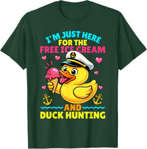 I'm Just Here for The Free Ice Cream and Duck Cruise Trip T-Shirt - T-Shirt | Forest