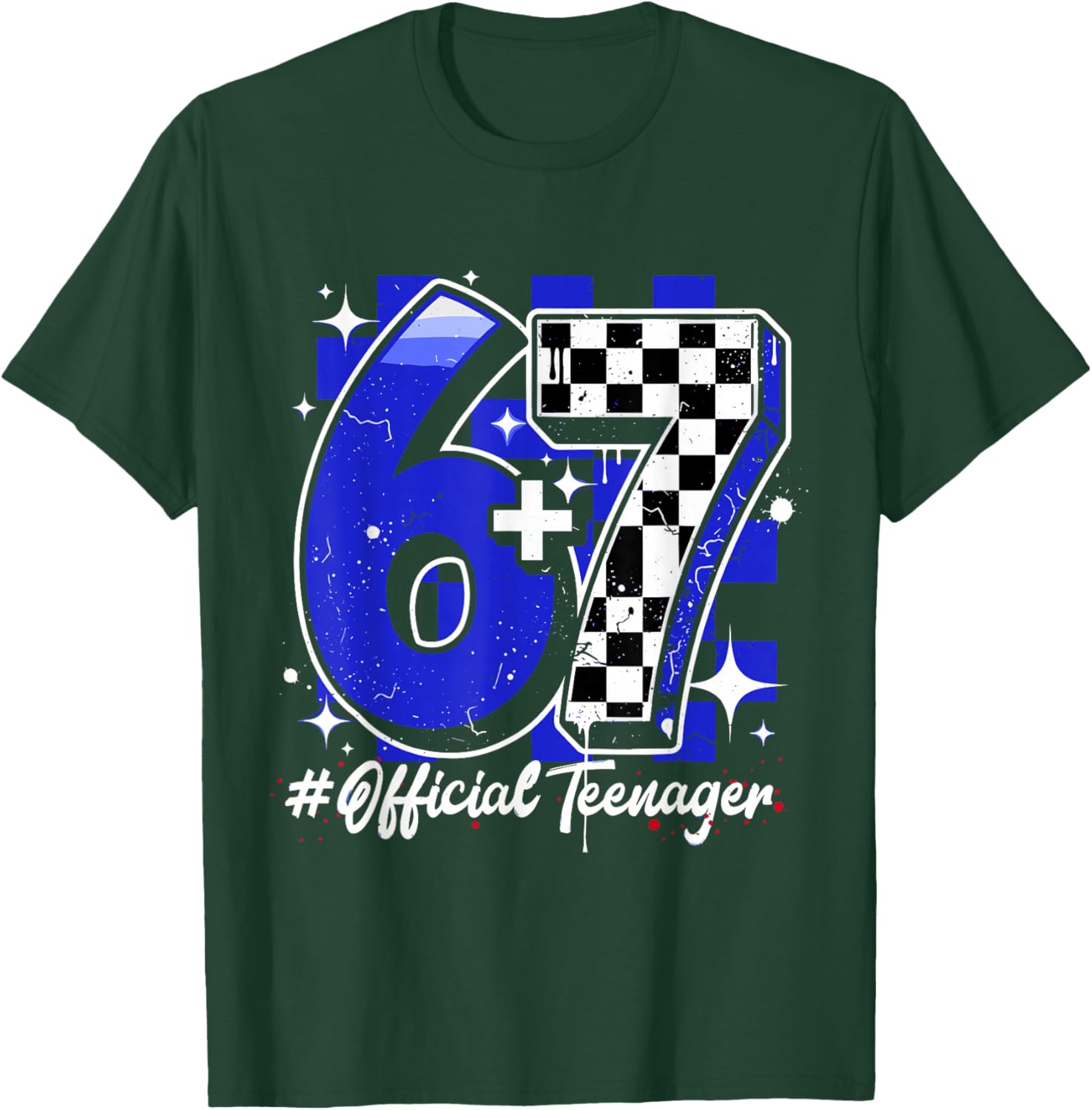 6+7 = 13 Year Old Boys Girls Teenager 13th Birthday 6 7 T-Shirt - T-Shirt | Forest