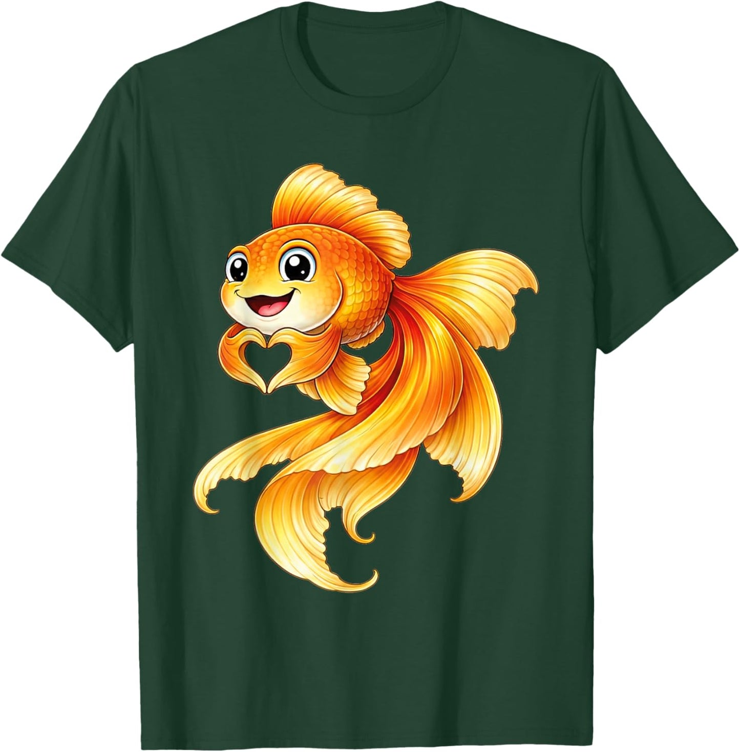 Goldfisch mit Herz | Süßer Aquarienfisch mit Herzsymbol T-Shirt - T-Shirt | Forest