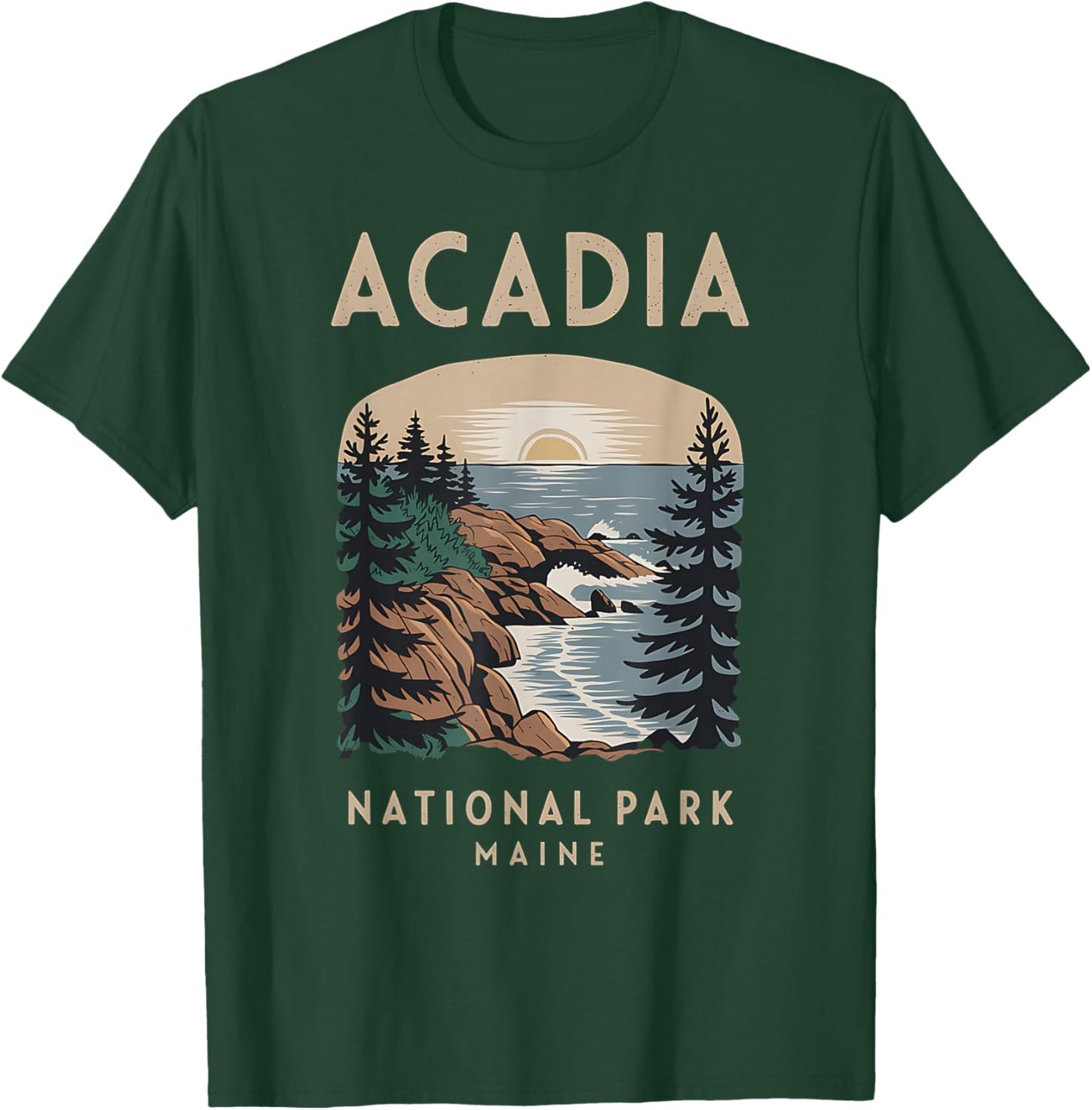 Outdoor Nature Hiking Acadia National Park Maine T-Shirt - T-Shirt | Forest