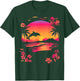 Tropical Sunset Dolphin Pink Beach Scene T-Shirt - T-Shirt | Forest
