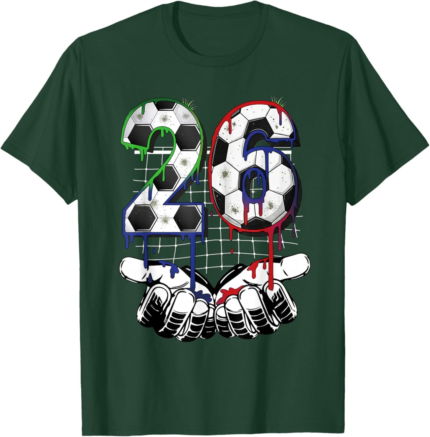 Soccer Ice Cream Drip Number 26 Soccer Player 2026 Sports T-Shirt - T-Shirt | Forest