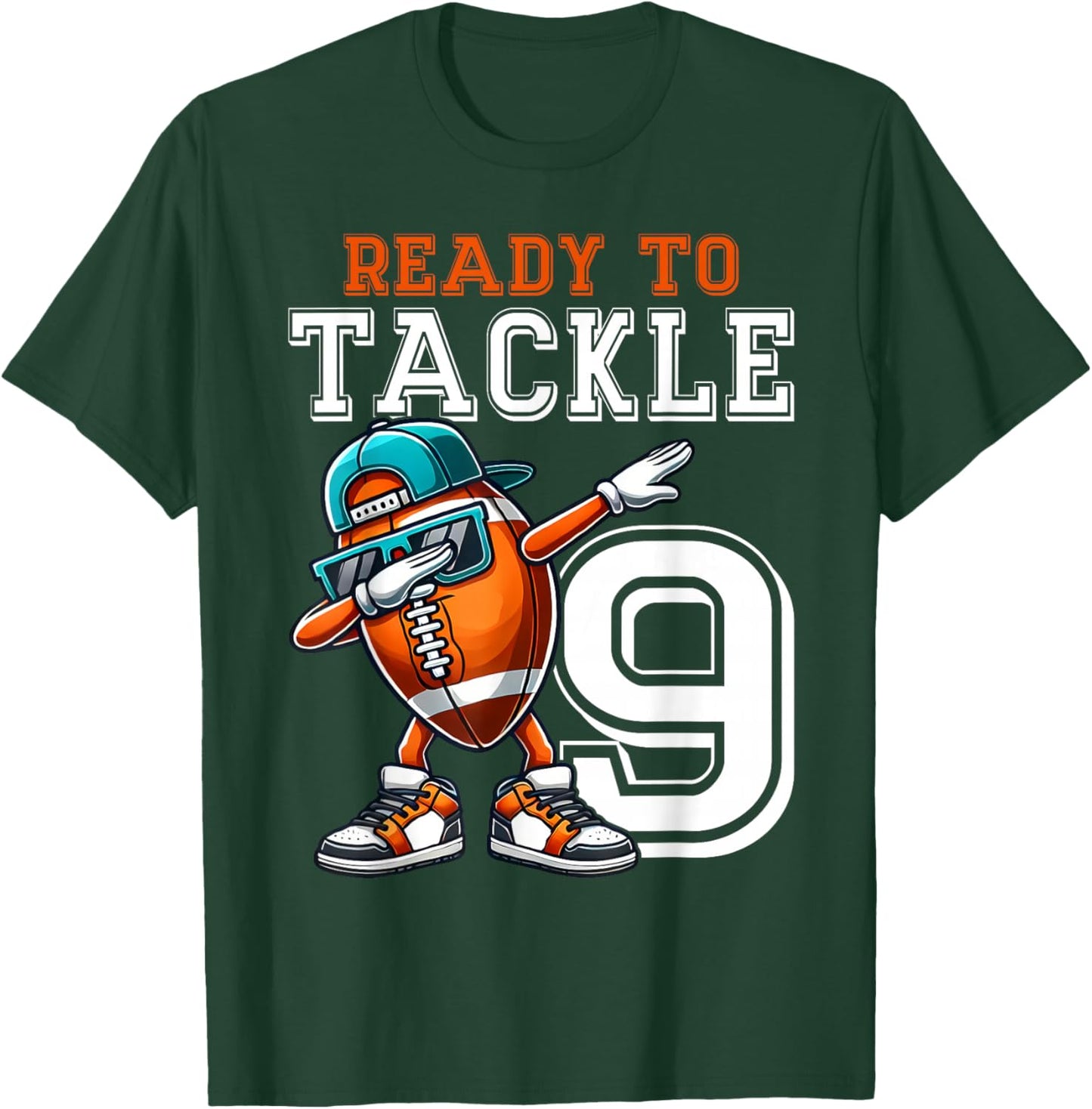 9th Birthday - Football Birthday Party - 9th Birthday T-Shirt - T-Shirt | Forest