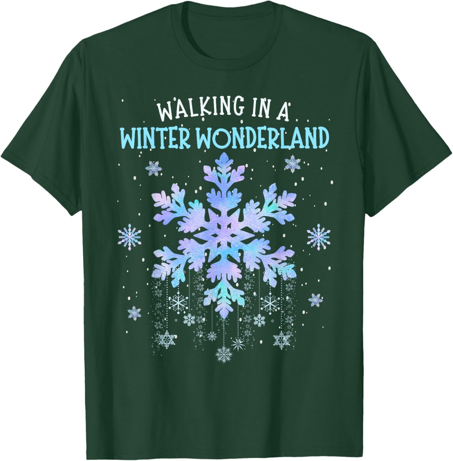 Let It Snow Xmas Winter Holidays Family Women Kids Walking In A Winter Wonderland Tie Dye Snowflake Christmas -Adults & Kids T-Shirt - T-Shirt | Forest