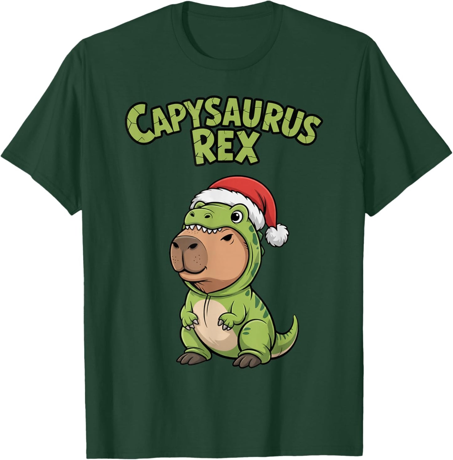 Funny Capybara T-Rex Costume Christmas Kids Boys T-Shirt - T-Shirt | Forest