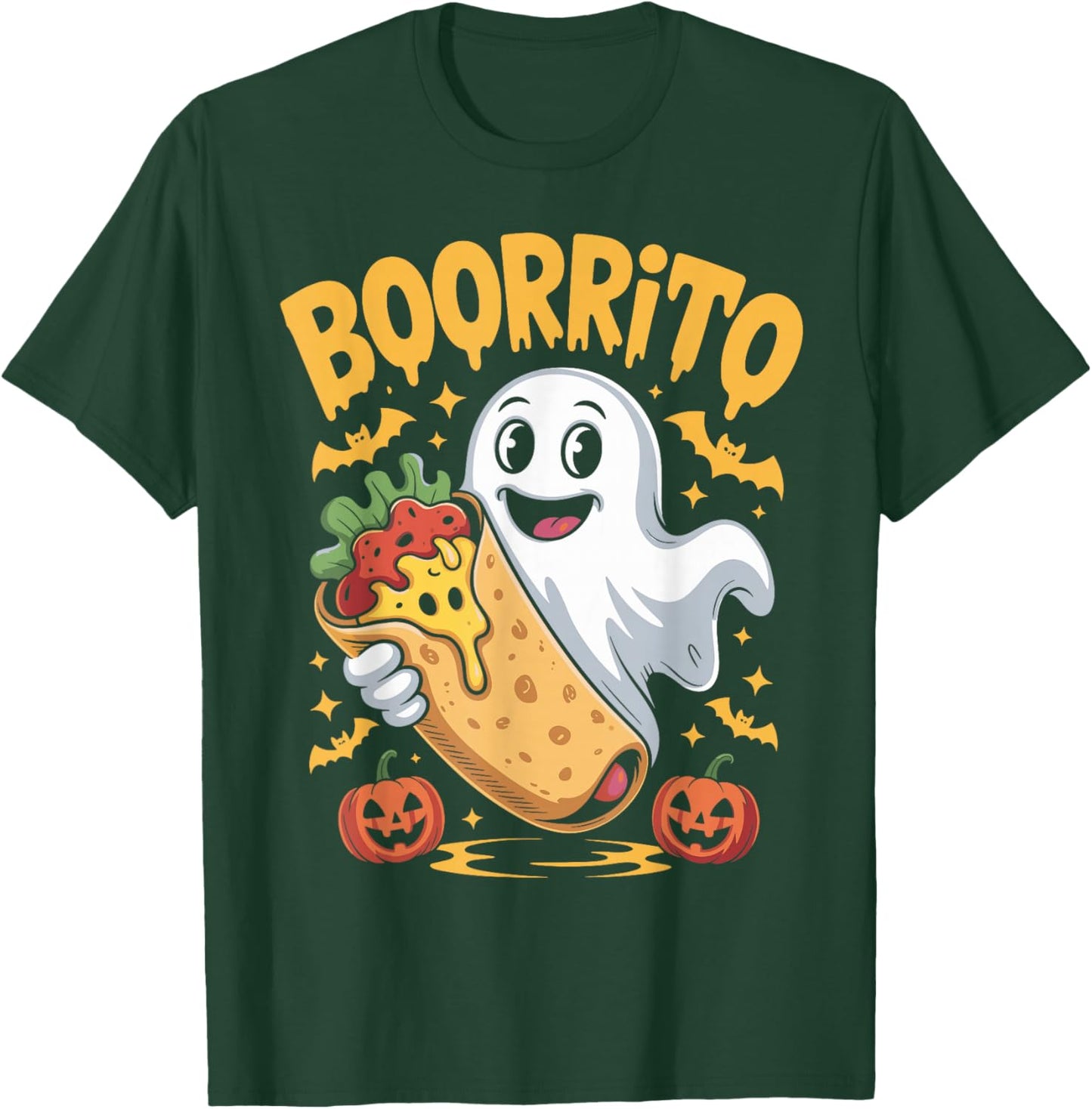 Boorrito Funny Boo Spooky Ghost Burrito Halloween Costume T-Shirt - T-Shirt | Forest