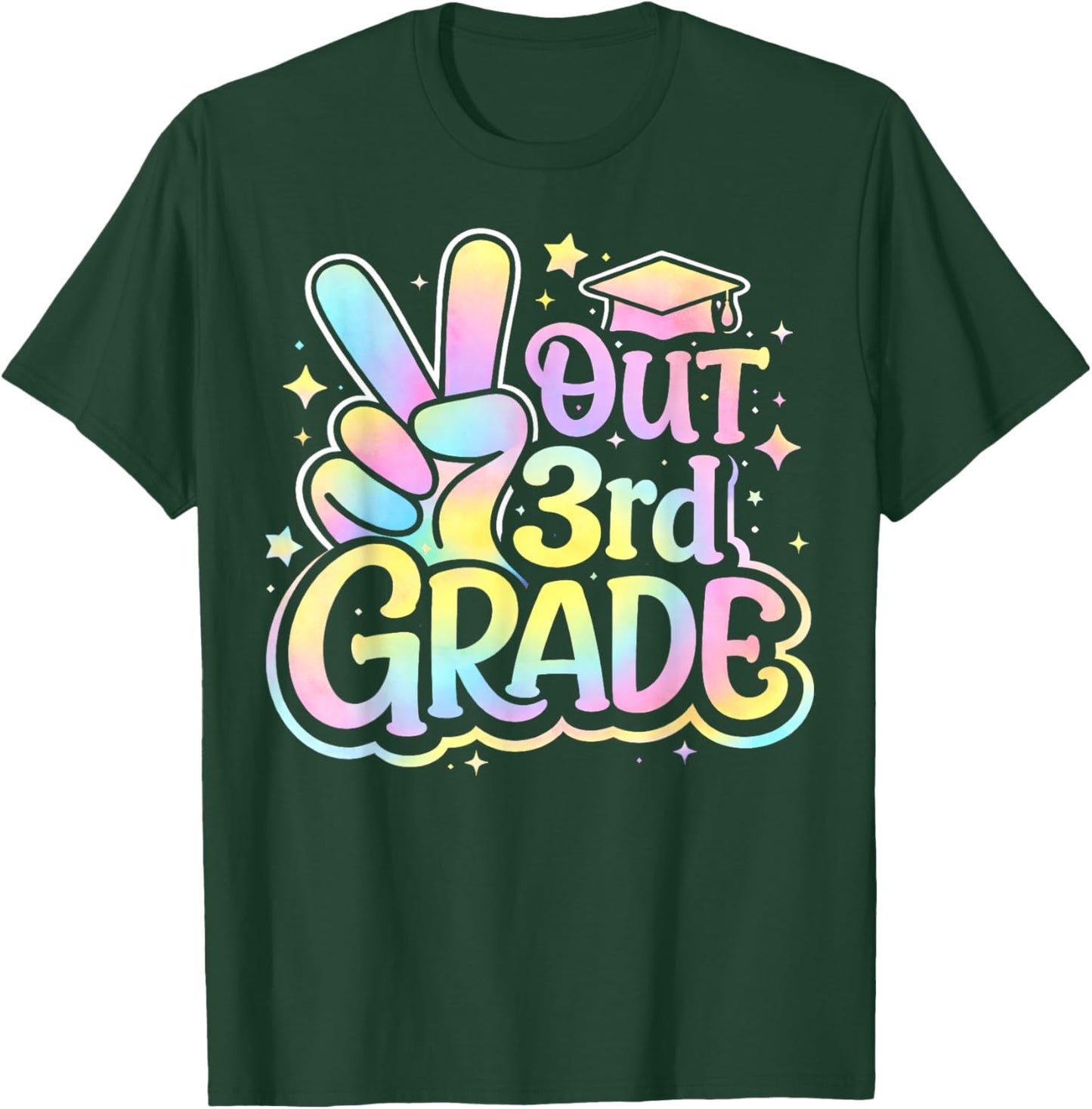 Last Day of School Peace Out 3rd Grade Pastel Teacher Kid T-Shirt - T-Shirt | Forest