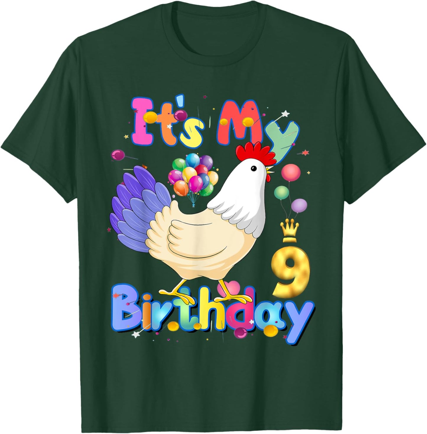 It's My Birthday 9 Chicken for Girls Chicken Dabbing Party T-Shirt - T-Shirt | Forest