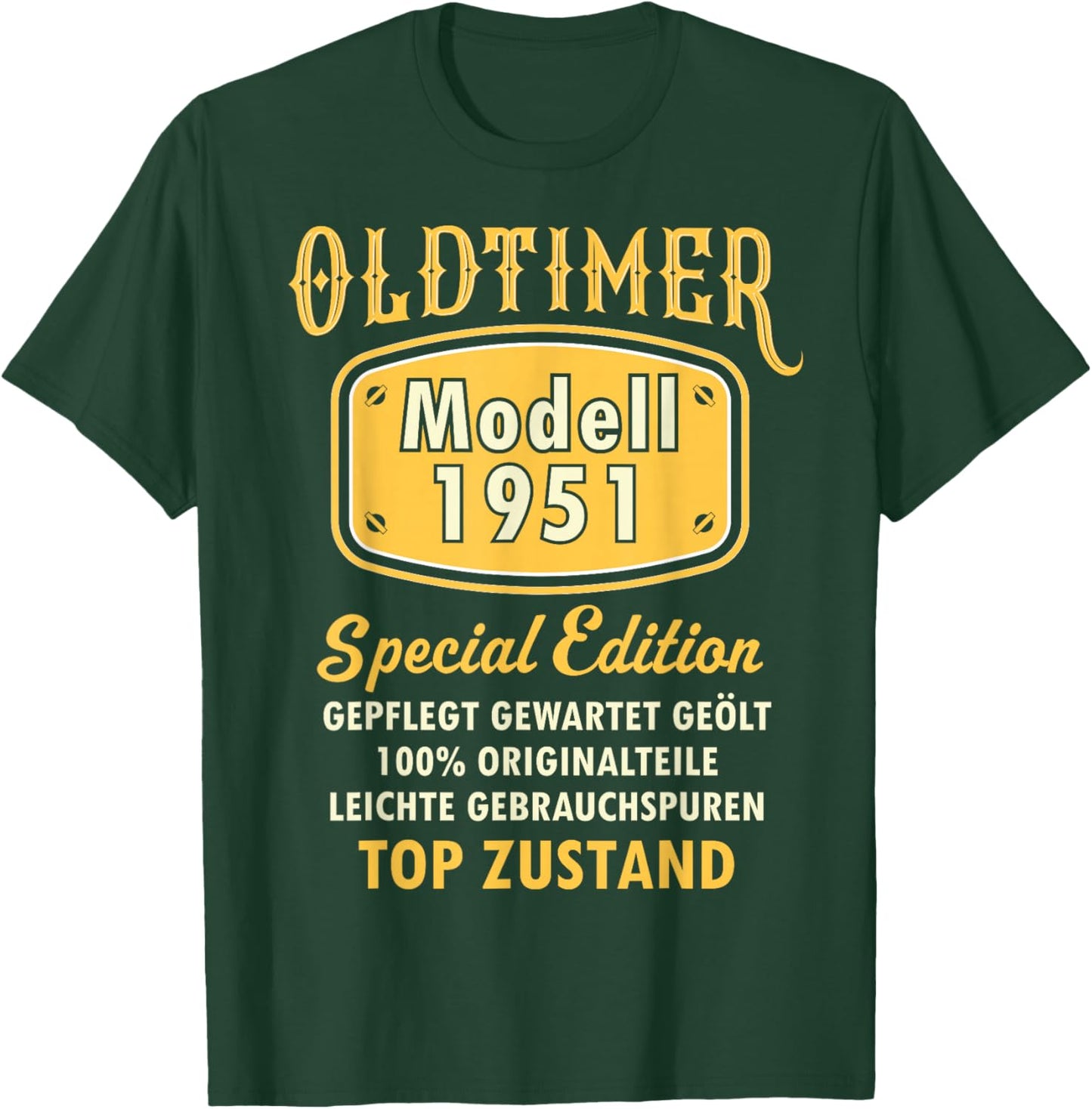 1951 Birthday Man 75th Decoration Funny 75s 75th Birthday T-Shirt - T-Shirt | Forest