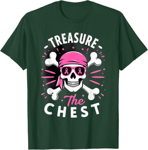Breast Cancer Awareness Pirate Treasure the Chest T-Shirt - T-Shirt | Forest
