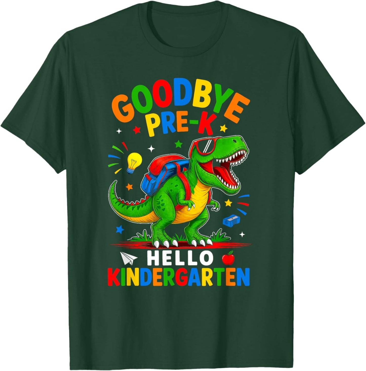 Goodbye Pre-K Hello Kindergarten Graduation Dinosaur Boys T-Shirt - T-Shirt | Forest