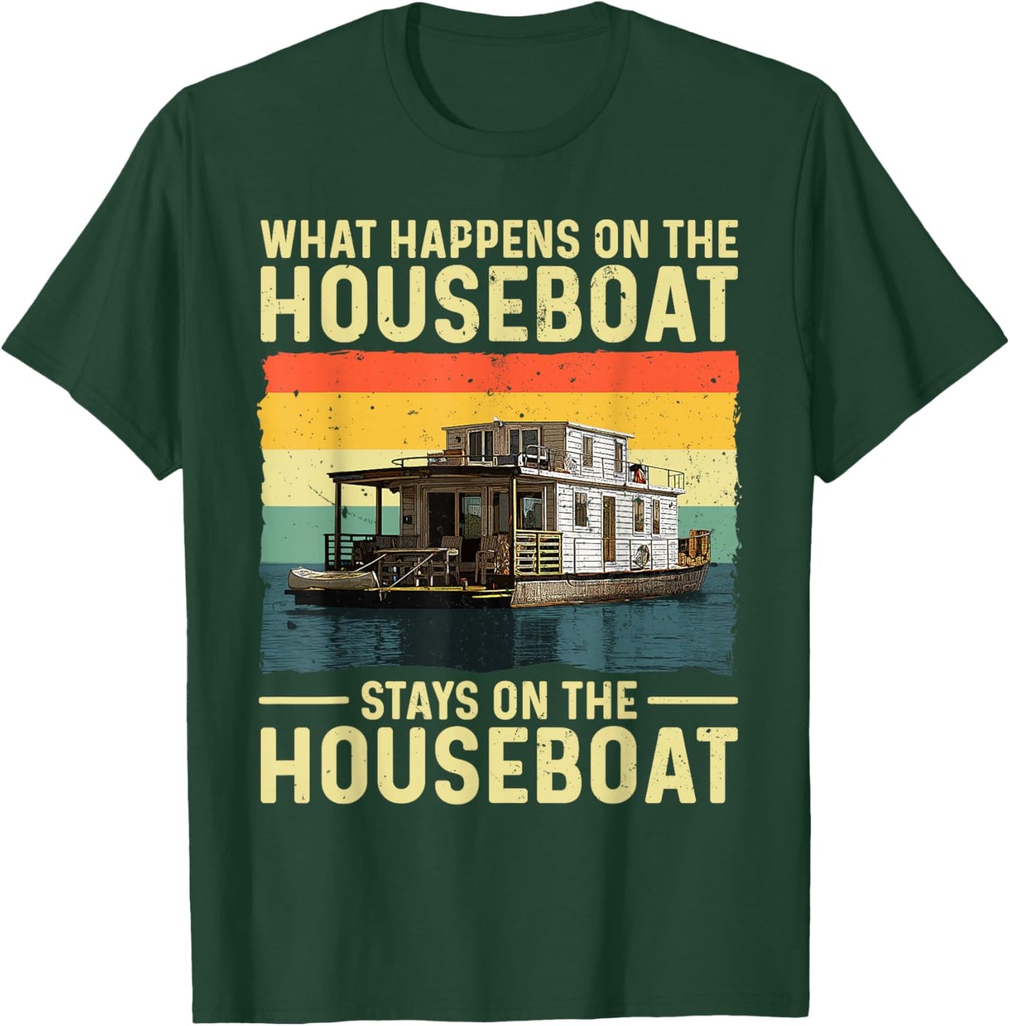Houseboat Design Women House Boat Captain Houseboat T-Shirt - T-Shirt | Forest