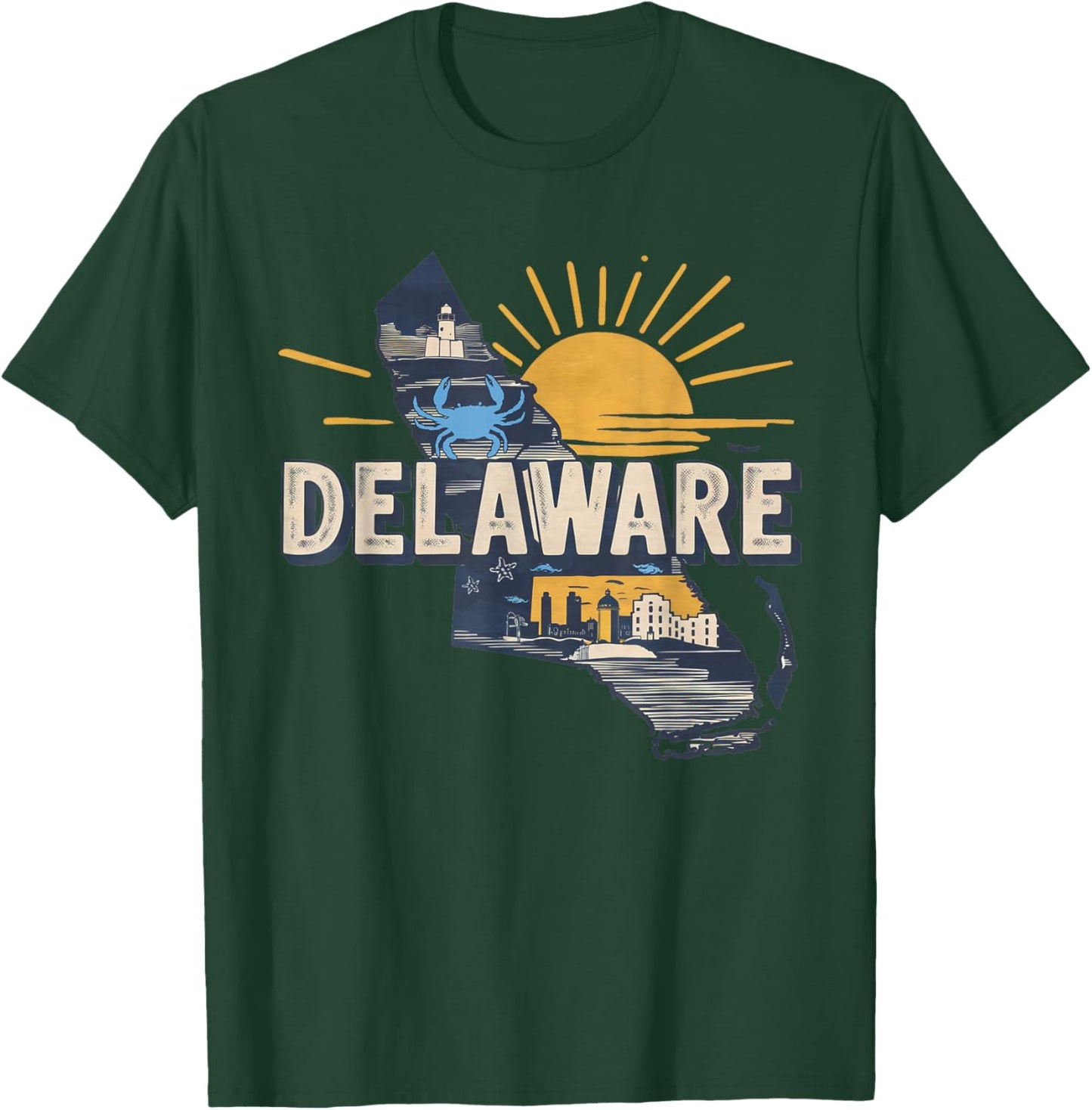 Delaware State of Delaware Retro Delaware T-Shirt - T-Shirt | Forest