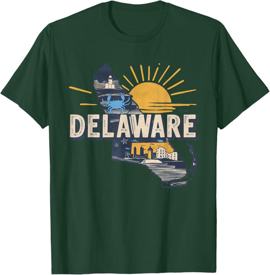 Delaware State of Delaware Retro Delaware T-Shirt - T-Shirt | Forest