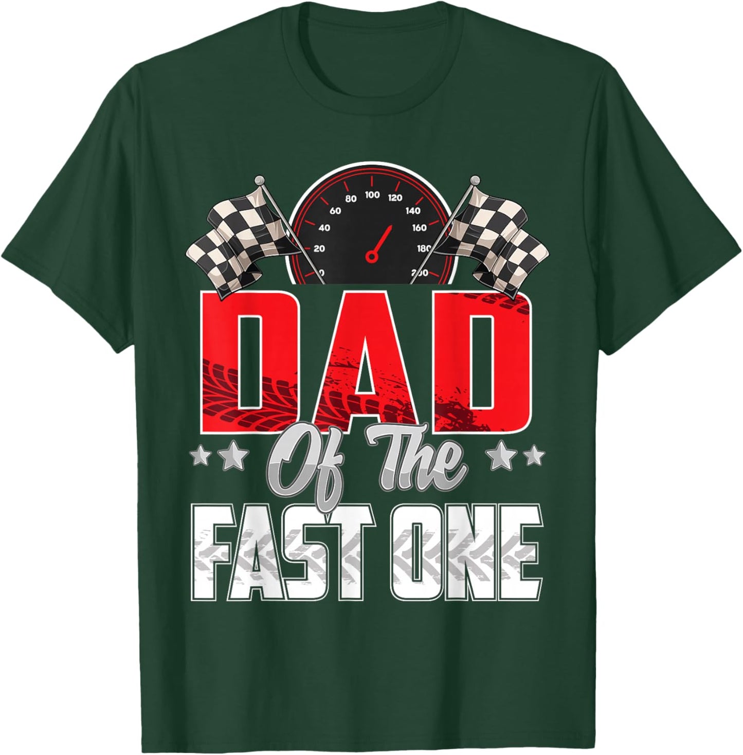 1 year old racing car fast one birthday 1st Family Dad T-Shirt - T-Shirt | Forest