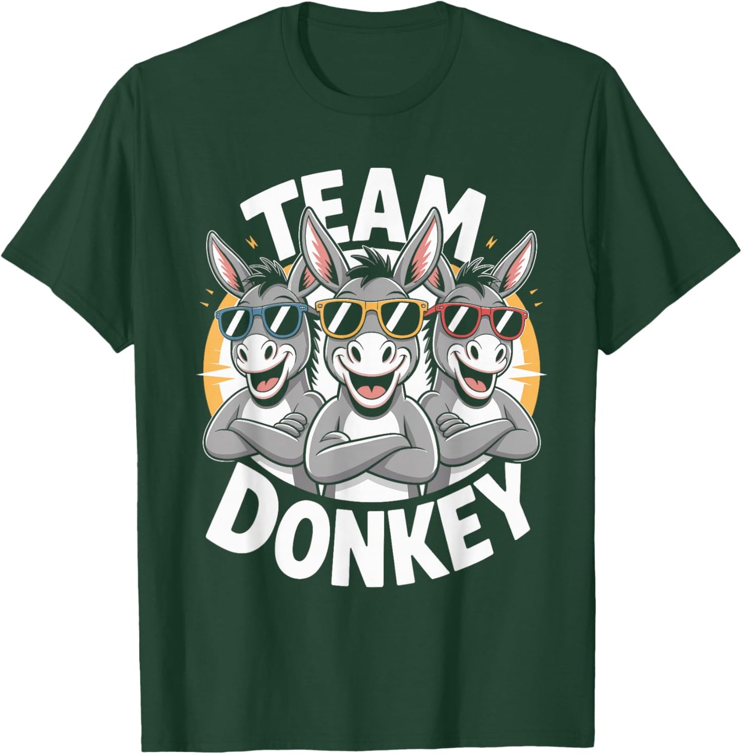 Donkey Team Funny Cartoon HEE-Haw Farm Birthday Party T-Shirt - T-Shirt | Forest