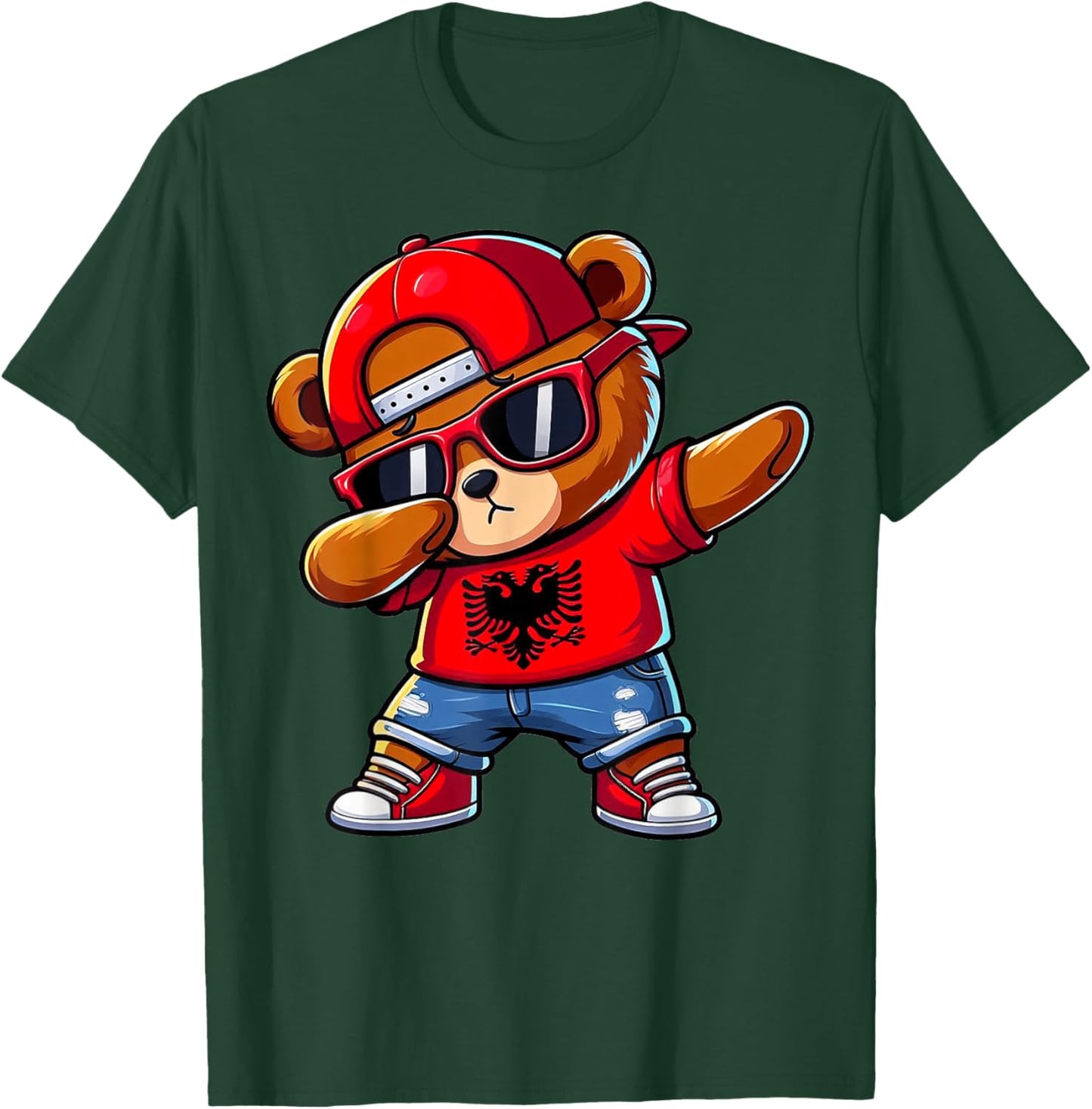 Albanian Bear Albania Dabbing Dab Boys Kids 2024 T-Shirt - T-Shirt | Forest