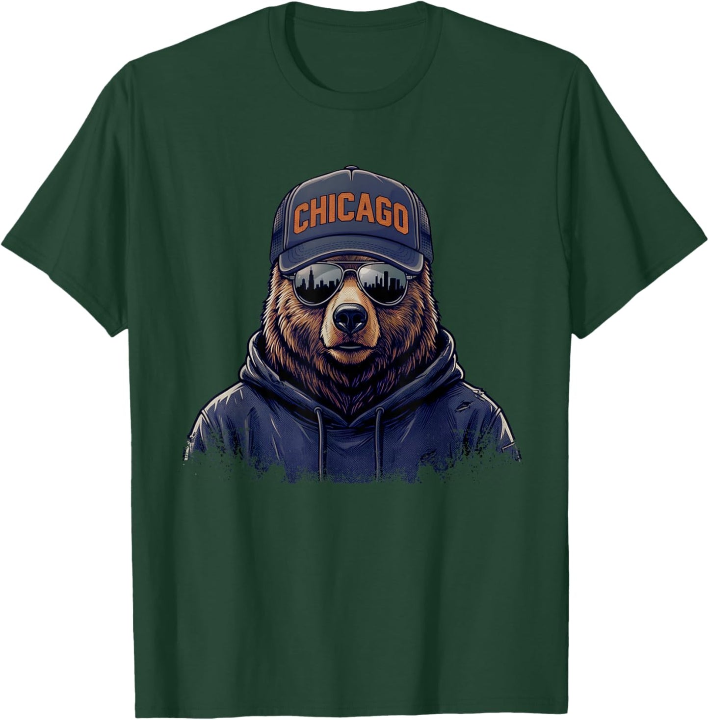 Chicago Vintage Classic Skyline Style Kids T-Shirt - T-Shirt | Forest