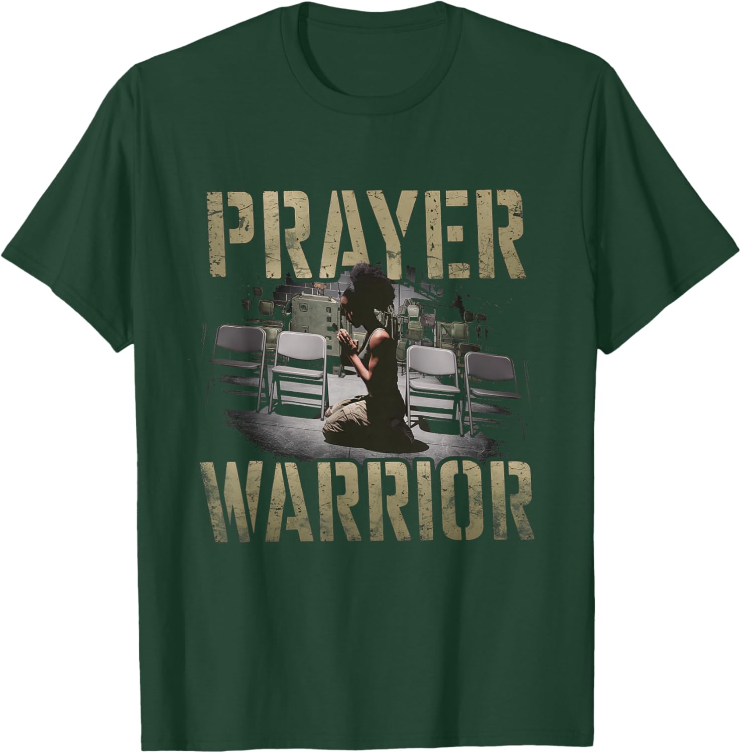 Prayer Warrior God Jesus Christian Black Girl Women T-Shirt - T-Shirt | Forest