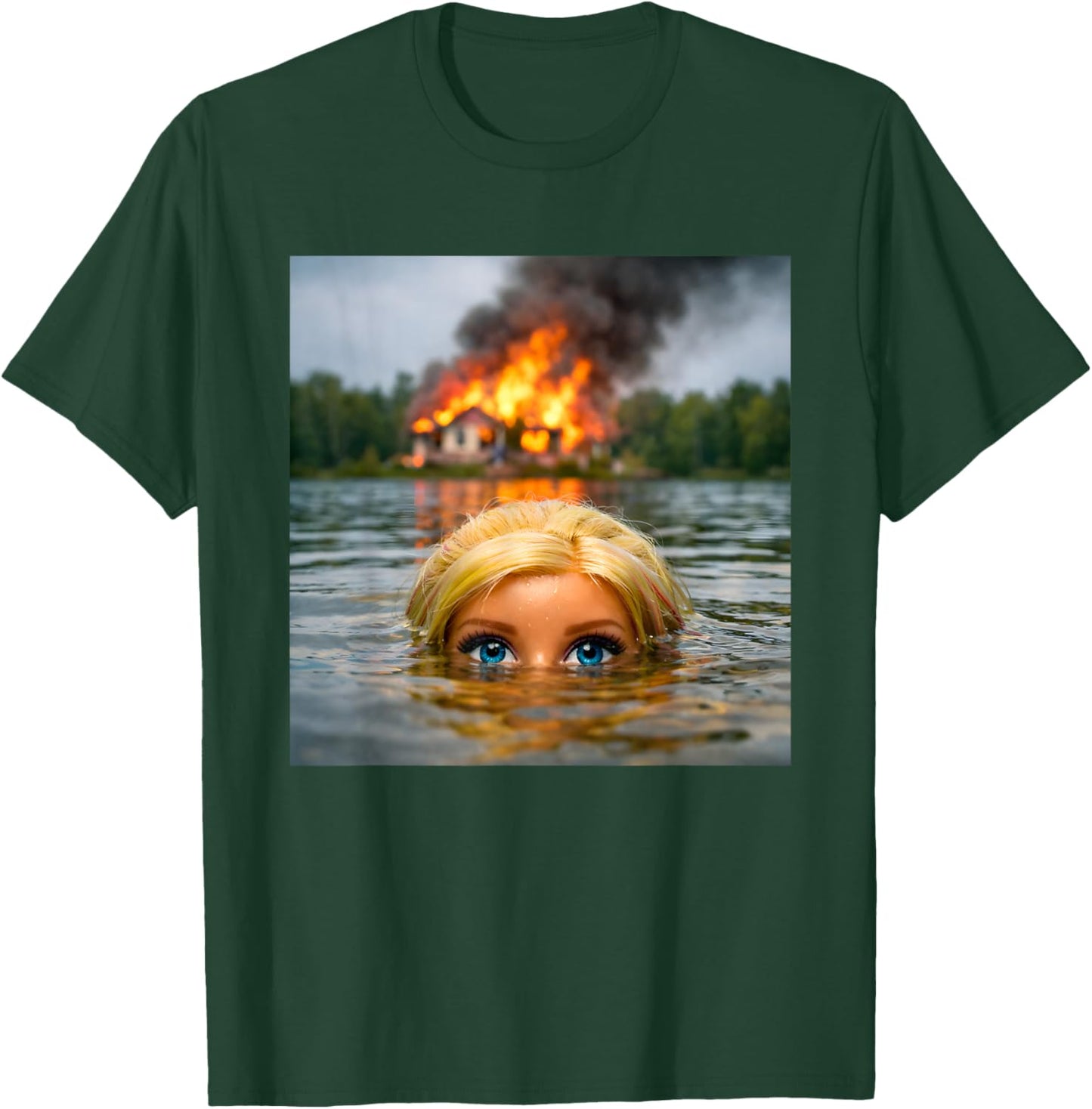 Lustige Puppe Gesicht Kleidung Meme Frauen Männer Vintage Schwimmen T-Shirt - T-Shirt | Forest