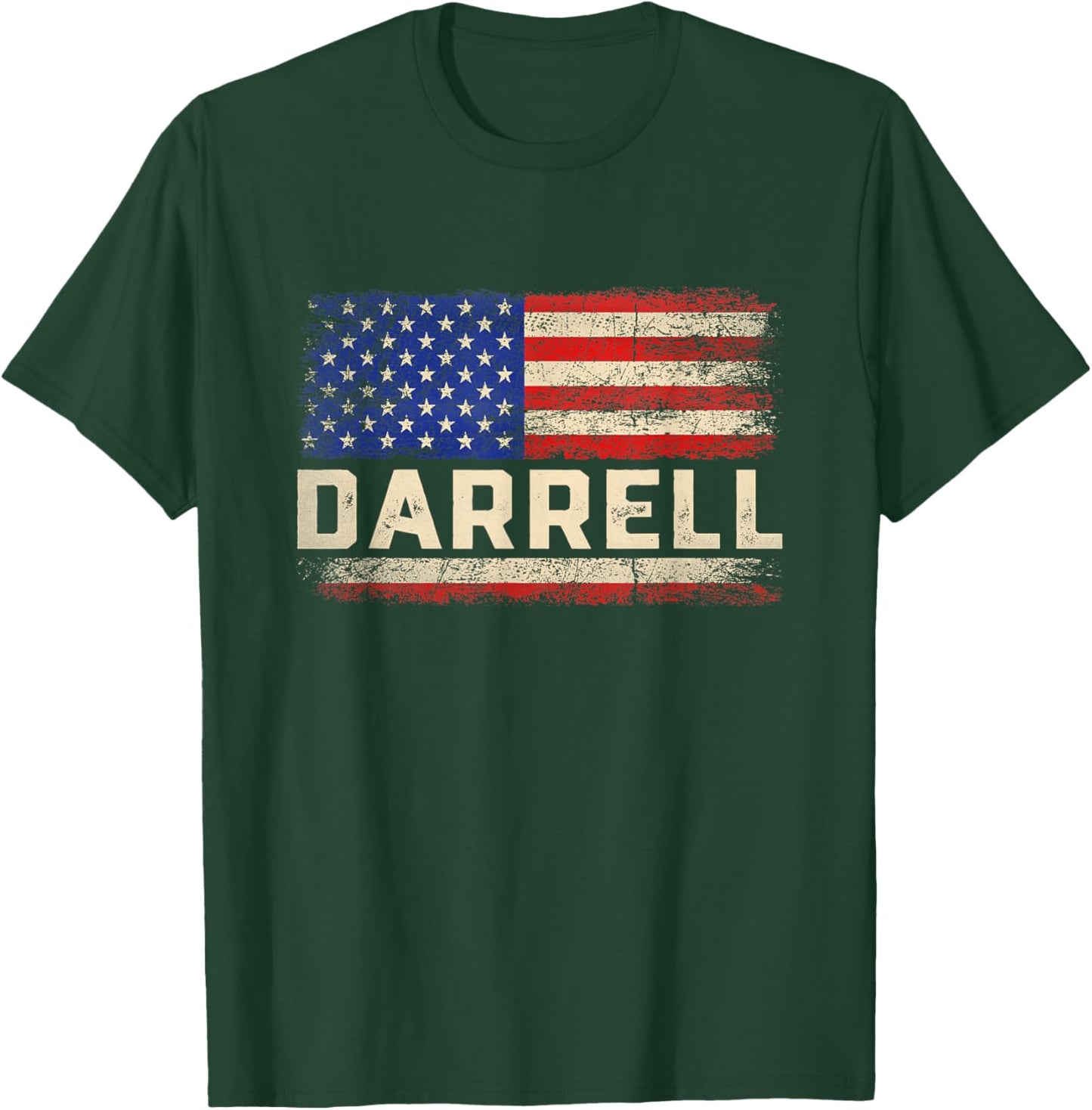Darrell First Name Shirt Darrell Name American Flag T-Shirt - T-Shirt | Forest
