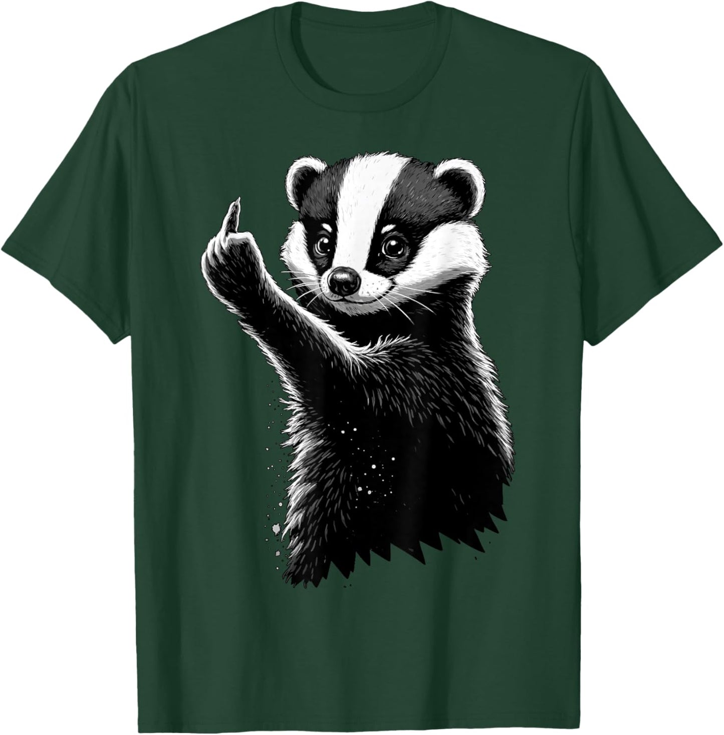 Cheeky Dachs Mid-Finger Angry X Angry Badger T-Shirt - T-Shirt | Forest