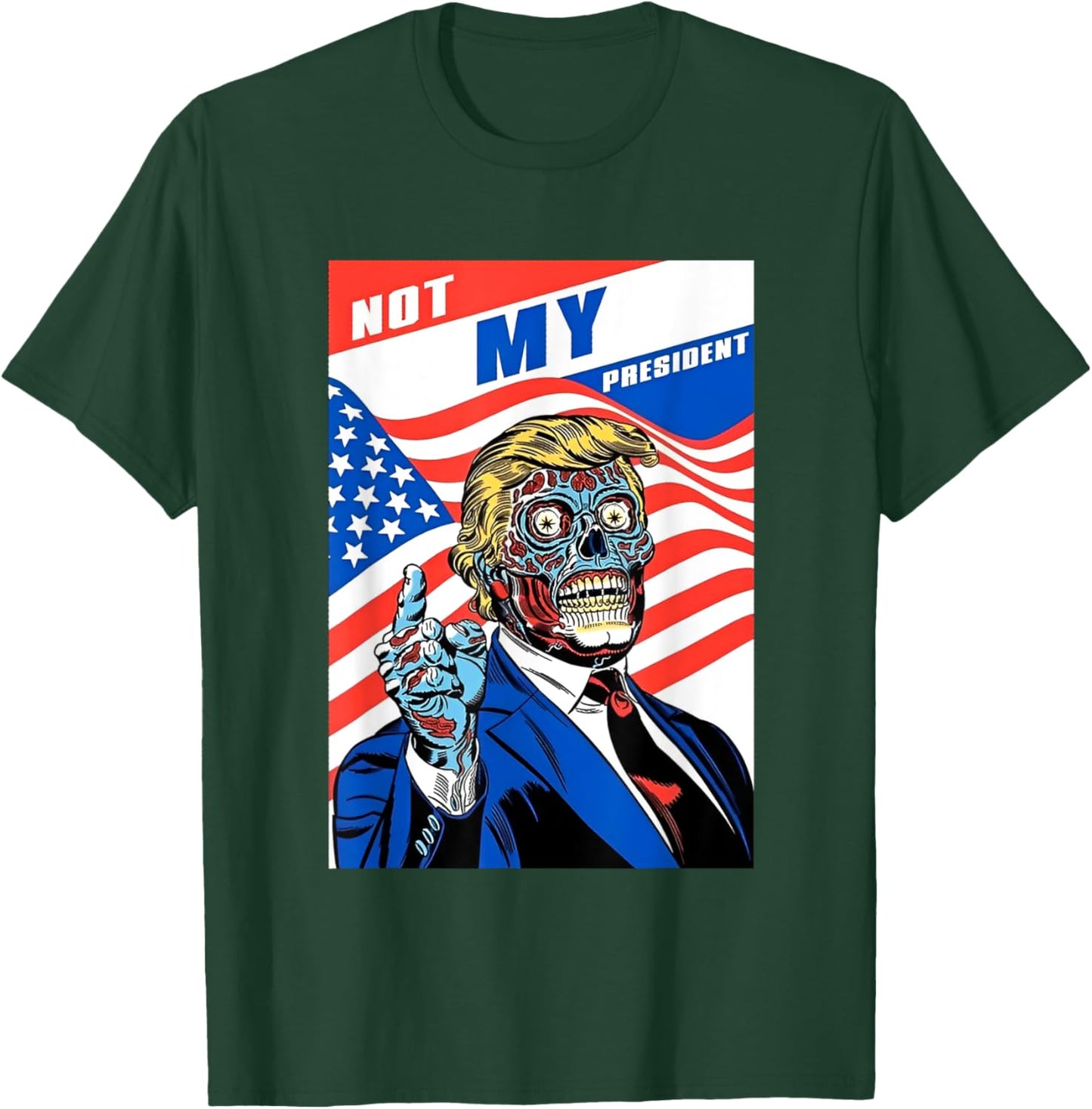 Not My President Anti Trump Horror American T-Shirt - T-Shirt | Forest
