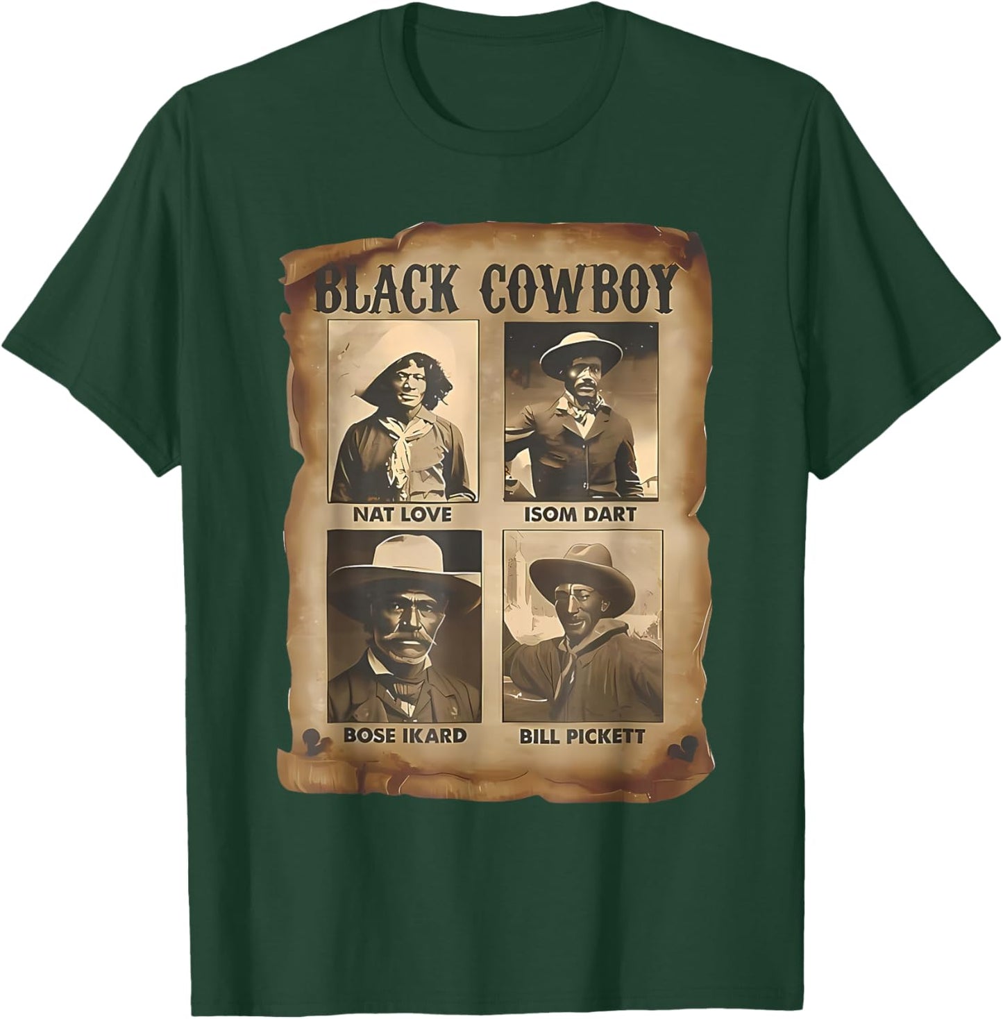 Black Cowboy Western Rodeo Melanin Black History Texas Men T-Shirt - T-Shirt | Forest
