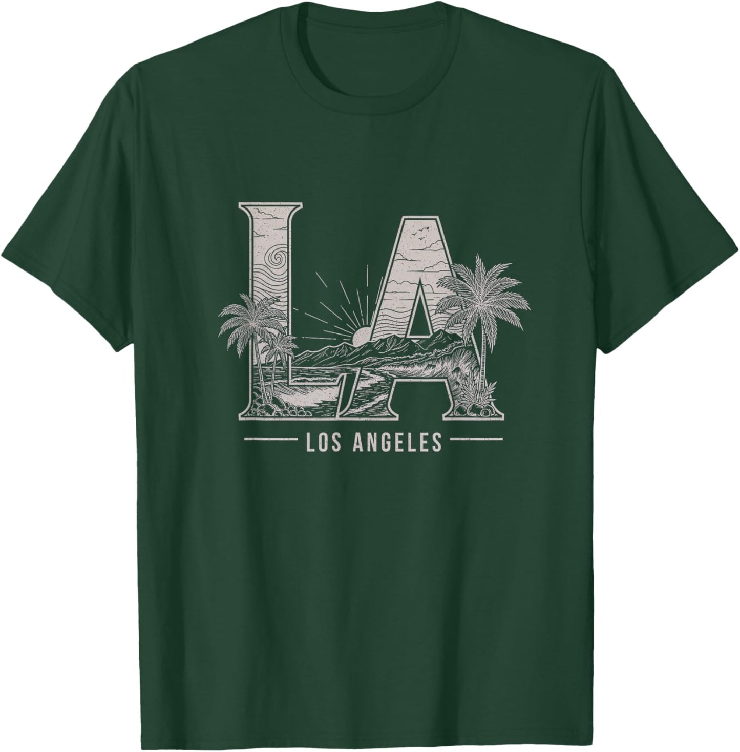 Los Angeles California Art LA Design T-Shirt - T-Shirt | Forest