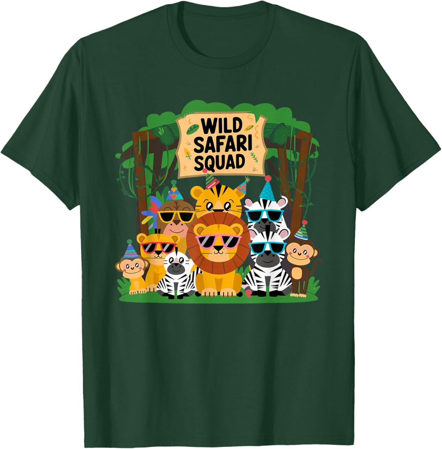 Safari Squad Party for Kids Birthday T-Shirt - T-Shirt | Forest