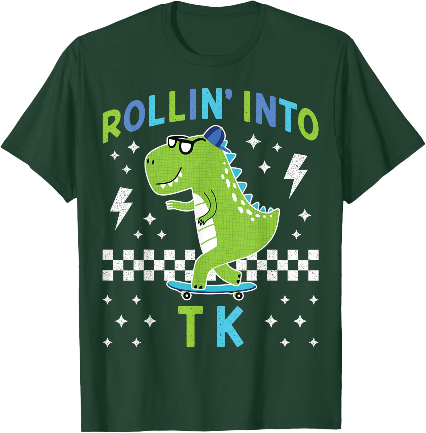 Rollin Into TK Dinosaur Back to School Kid I’m Ready for TK T-Shirt - T-Shirt | Forest