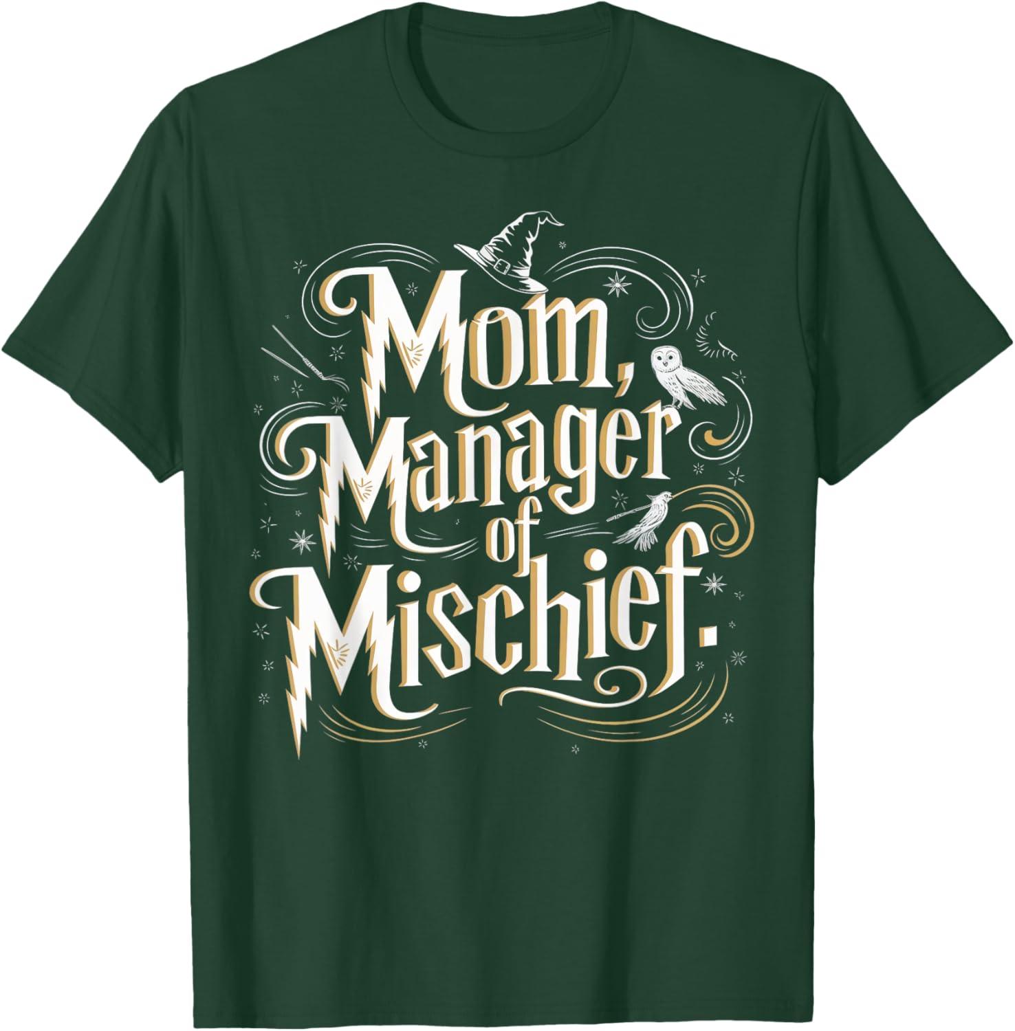 Mom Manager of Mischief Magic Themed Funny T-Shirt - T-Shirt | Forest