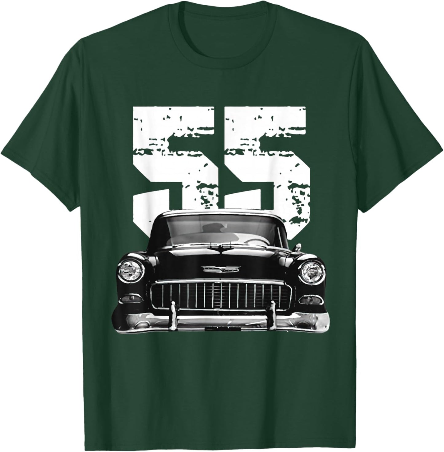 1955 55 Bel air Vintage 50s Silhouette Classic Old Hot Rod T-Shirt - T-Shirt | Forest