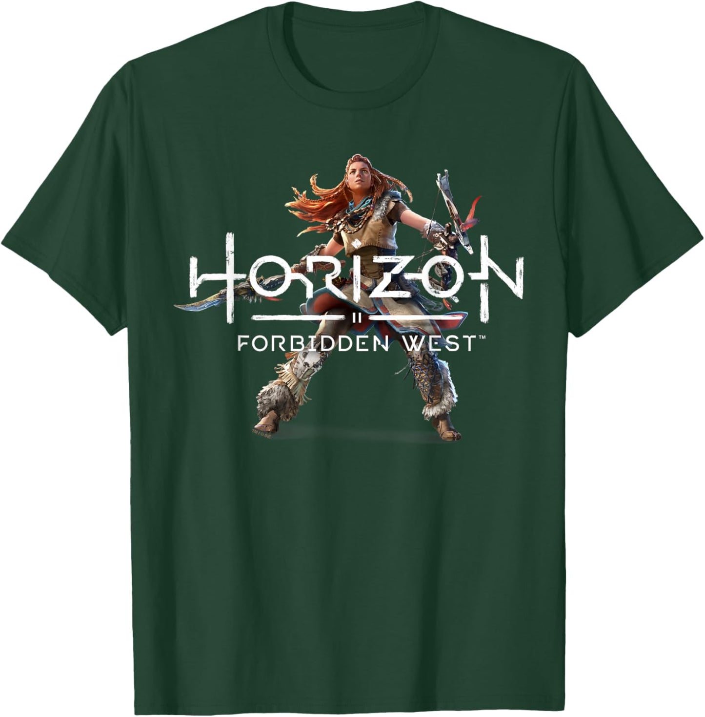 Horizon Forbidden West Aloy Combat Pose Portrait T-Shirt - T-Shirt | Forest