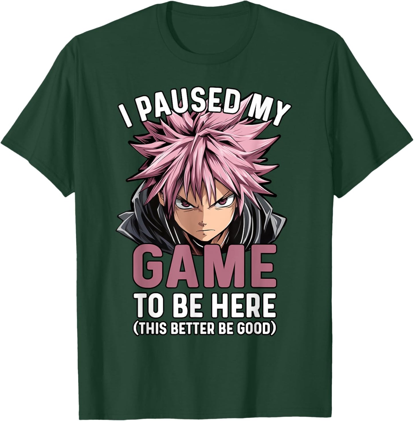 Video Gamer I Paused My Game Funny Teen Boys Anime Manga T-Shirt - T-Shirt | Forest