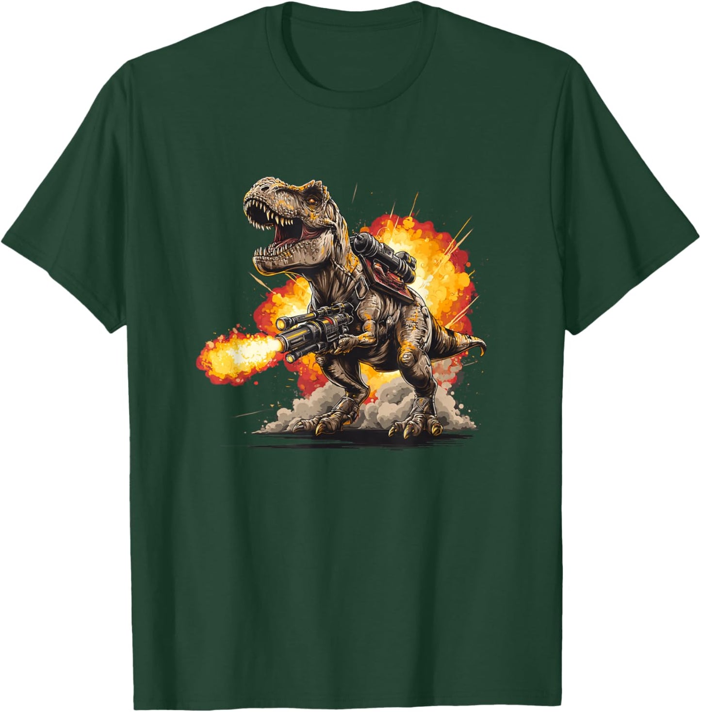 Fire Dinosaur with Flamethrower Costume for Flames Lovers T-Shirt - T-Shirt | Forest