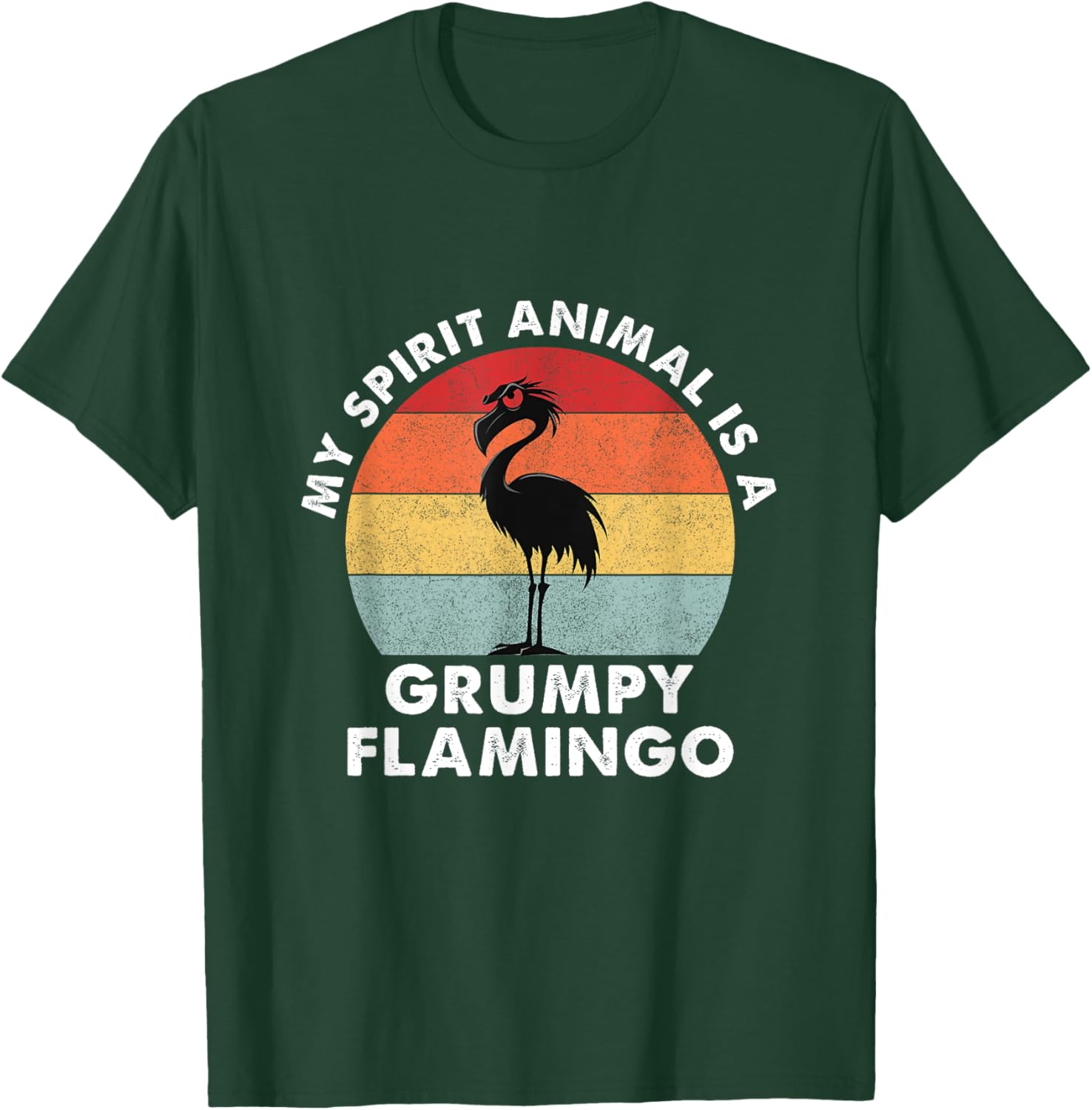My Spirit Animal is a Grumpy Flamingo - Retro Vintage T-Shirt - T-Shirt | Forest