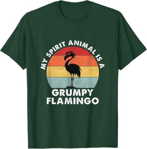 My Spirit Animal is a Grumpy Flamingo - Retro Vintage T-Shirt - T-Shirt | Forest