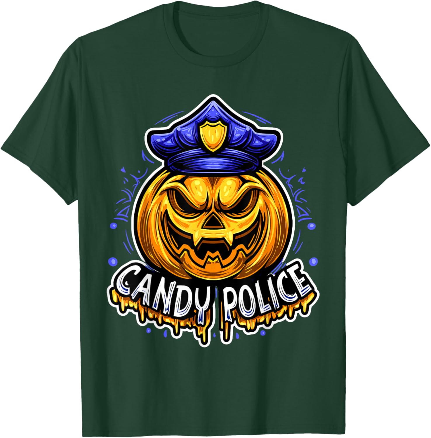 Candy Police Halloween Shirts Pumpkin Security Costume T-Shirt - T-Shirt | Forest