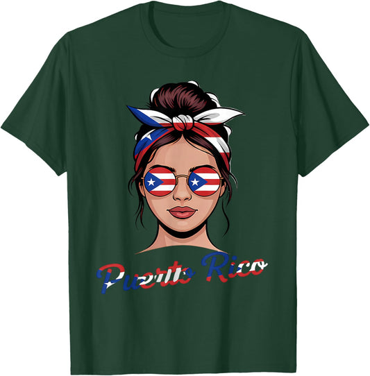 Puerto Rico Flag Coquette Bow Boricua Puerto Rican Flag T-Shirt - T-Shirt | Forest