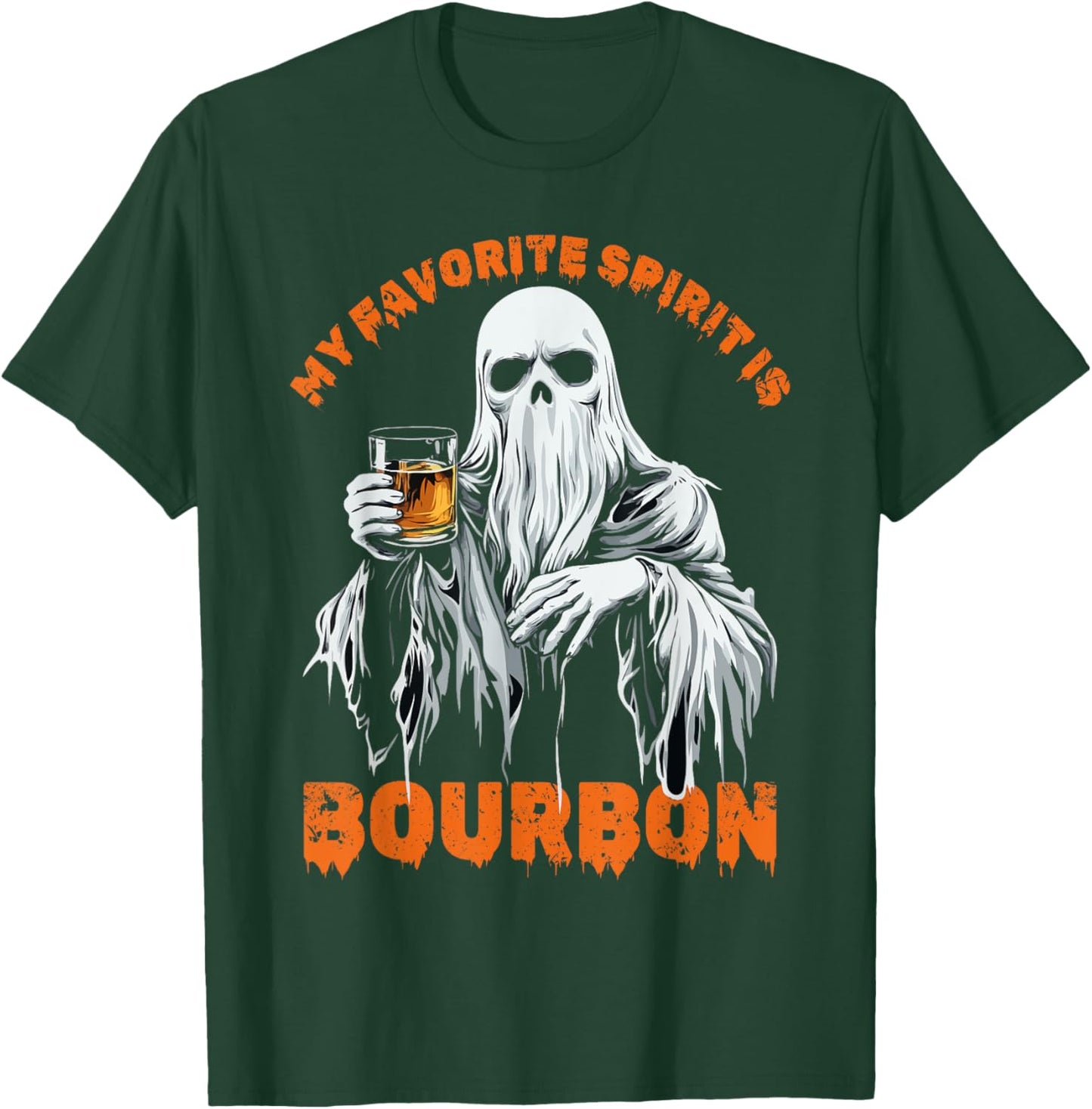 My Favorite Spirit Is Bourbon Halloween Ghost Costume T-Shirt - T-Shirt | Forest