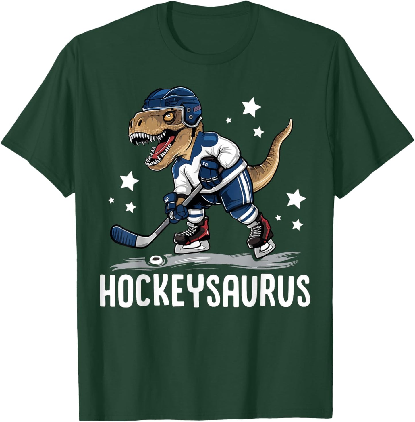 Hockeysaurus Funny Dinosaur Hockey Kids Hockey Boy T-Shirt - T-Shirt | Forest